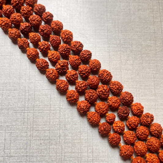 5 Mukhi Rudraksha Mala 108 Beads With Kashi Gangajal | Blessed by Baba Kashi Vishwanath, Spiritual Healing for Lord Shiva Devotees, Stress Relief, & Positive Energy | Unisex