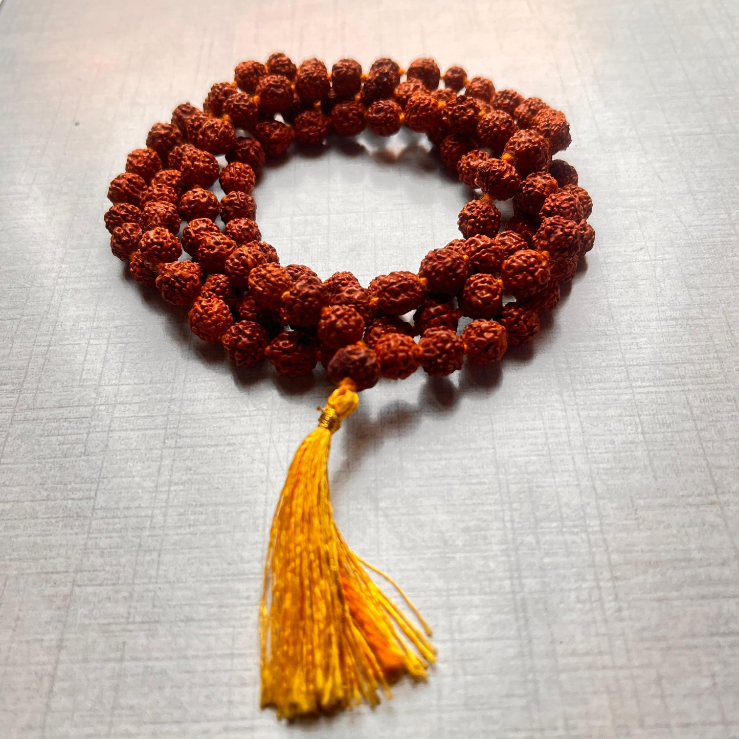5 Mukhi Rudraksha Mala 108 Beads With Kashi Gangajal | Blessed by Baba Kashi Vishwanath, Spiritual Healing for Lord Shiva Devotees, Stress Relief, & Positive Energy | Unisex