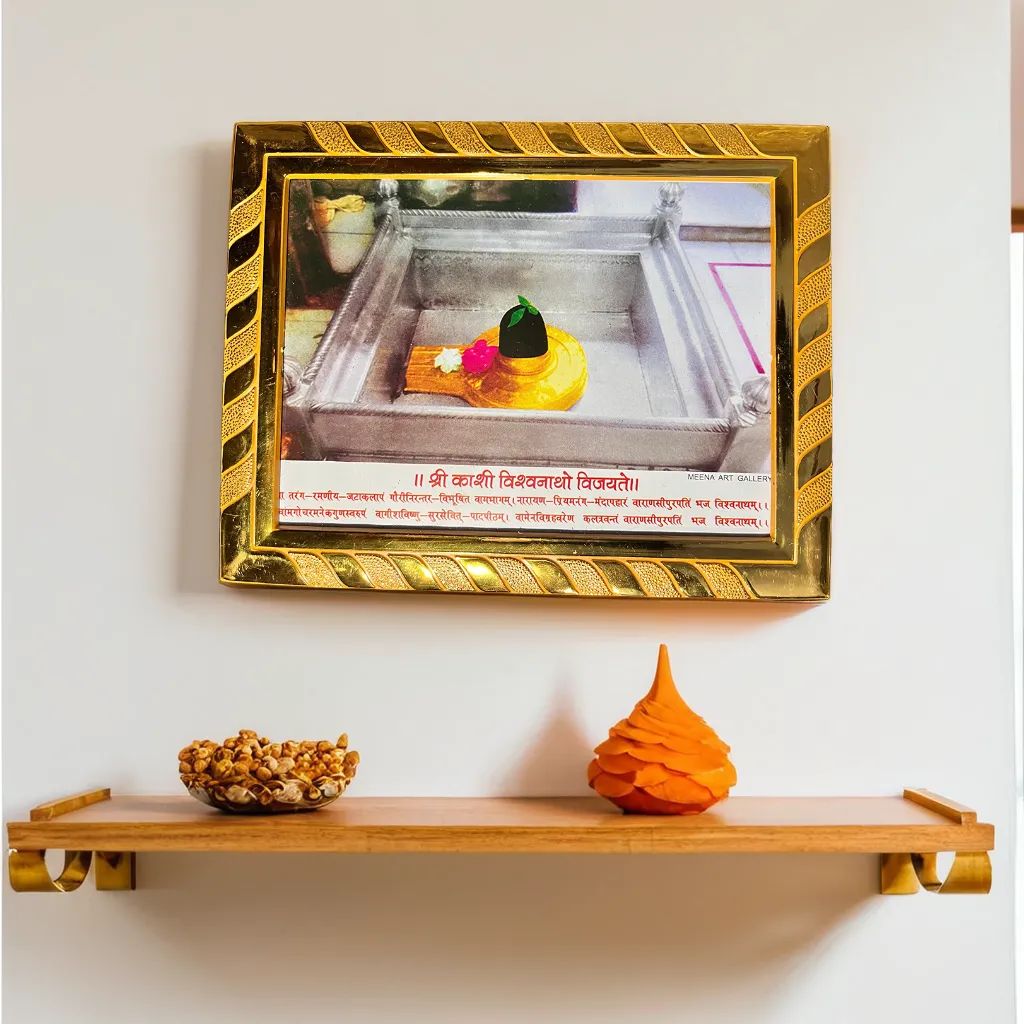 Elegant Shivling from Baba Kashi Vishwanath Temple Acrylic Photo Frame, Spiritual Gift for Puja Room & Office Decor (20 x 16) CM