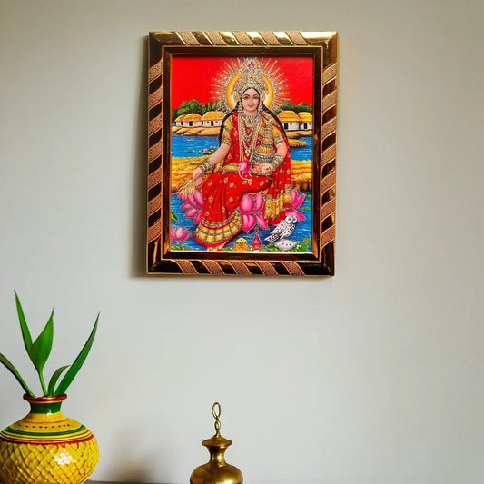 Goddess Lakshmi Religious Photo Frame, Divine Prosperity Decor for Home and Office, (16 x 21) Cm