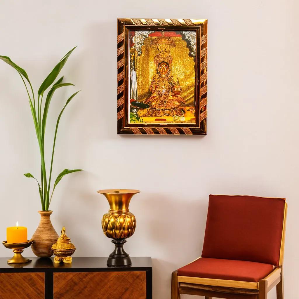 Maa Kashi Annapurna Acrylic Laminated Photo Frame, Blessed at Kashi Temple, Spiritual Gift for Kitchen, Home & Living Room Decor (20x16 cm)