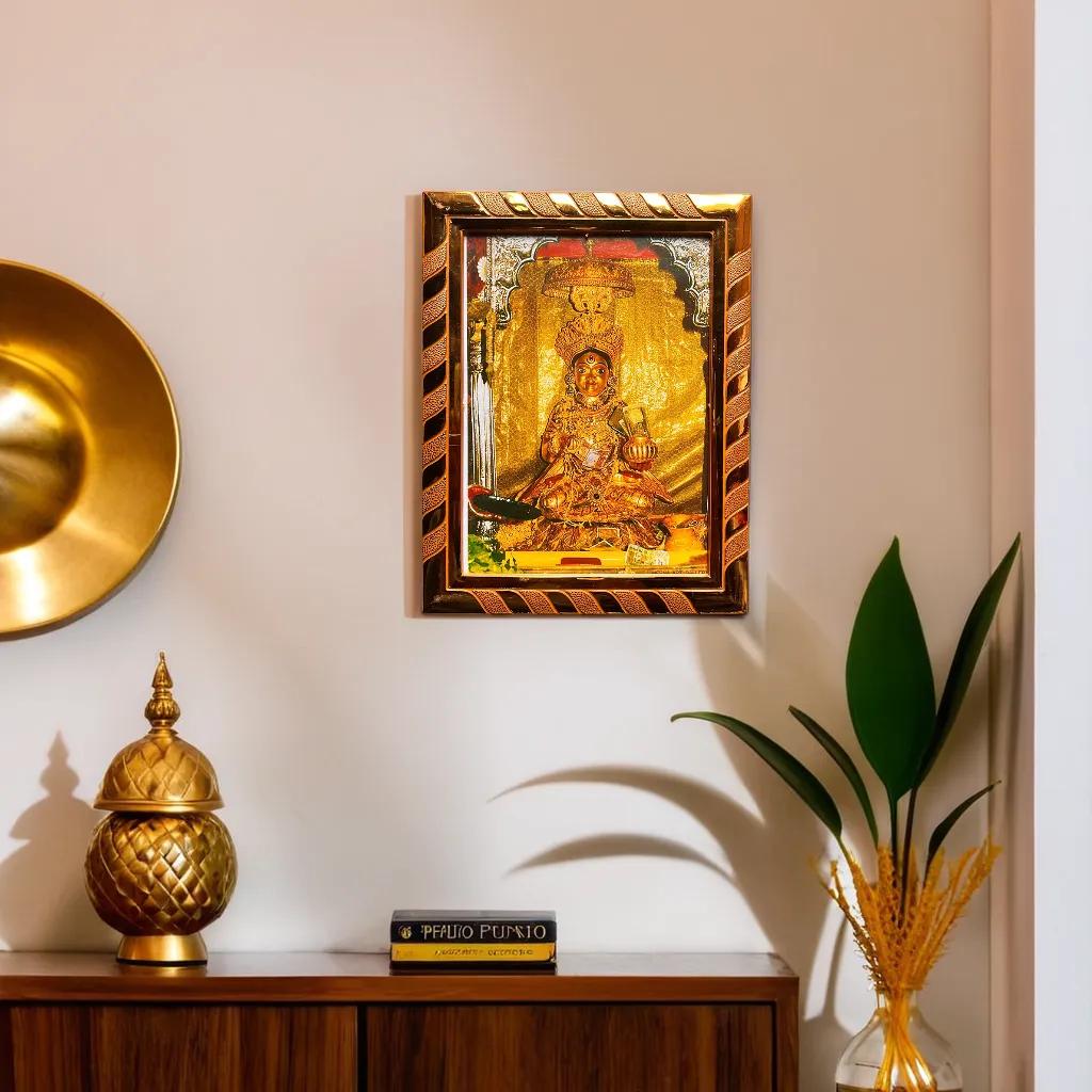 Maa Kashi Annapurna Acrylic Laminated Photo Frame, Blessed at Kashi Temple, Spiritual Gift for Kitchen, Home & Living Room Decor (20x16 cm)