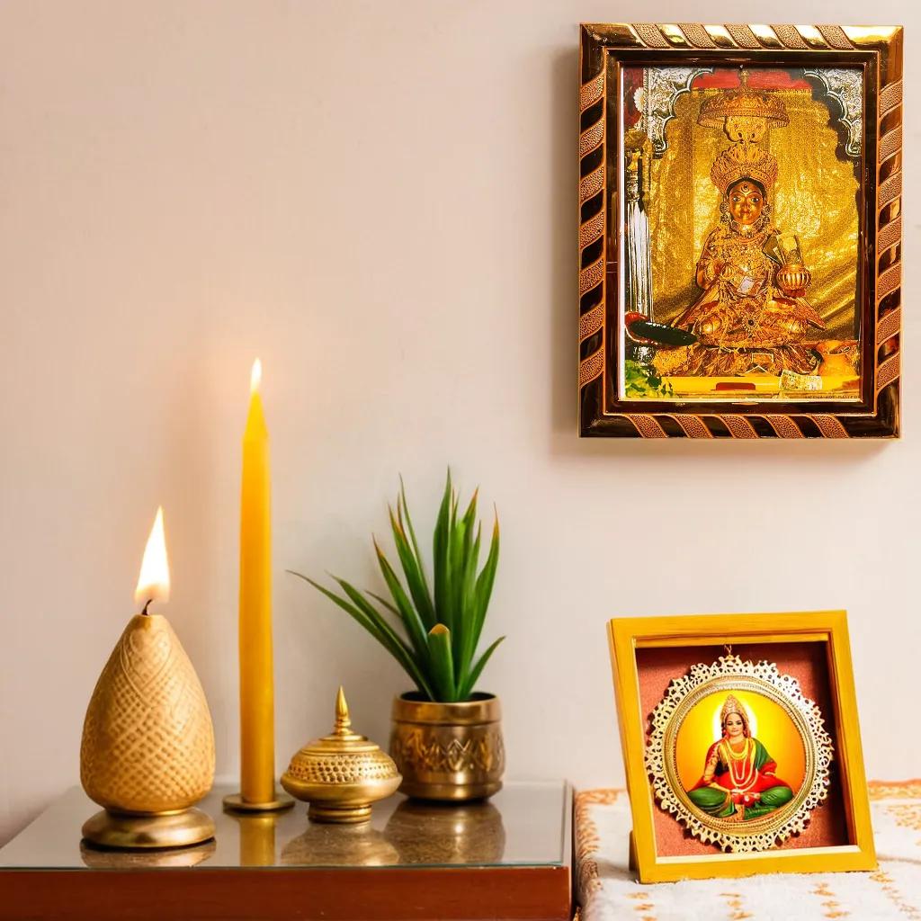 Maa Kashi Annapurna Acrylic Laminated Photo Frame, Blessed at Kashi Temple, Spiritual Gift for Kitchen, Home & Living Room Decor (20x16 cm)