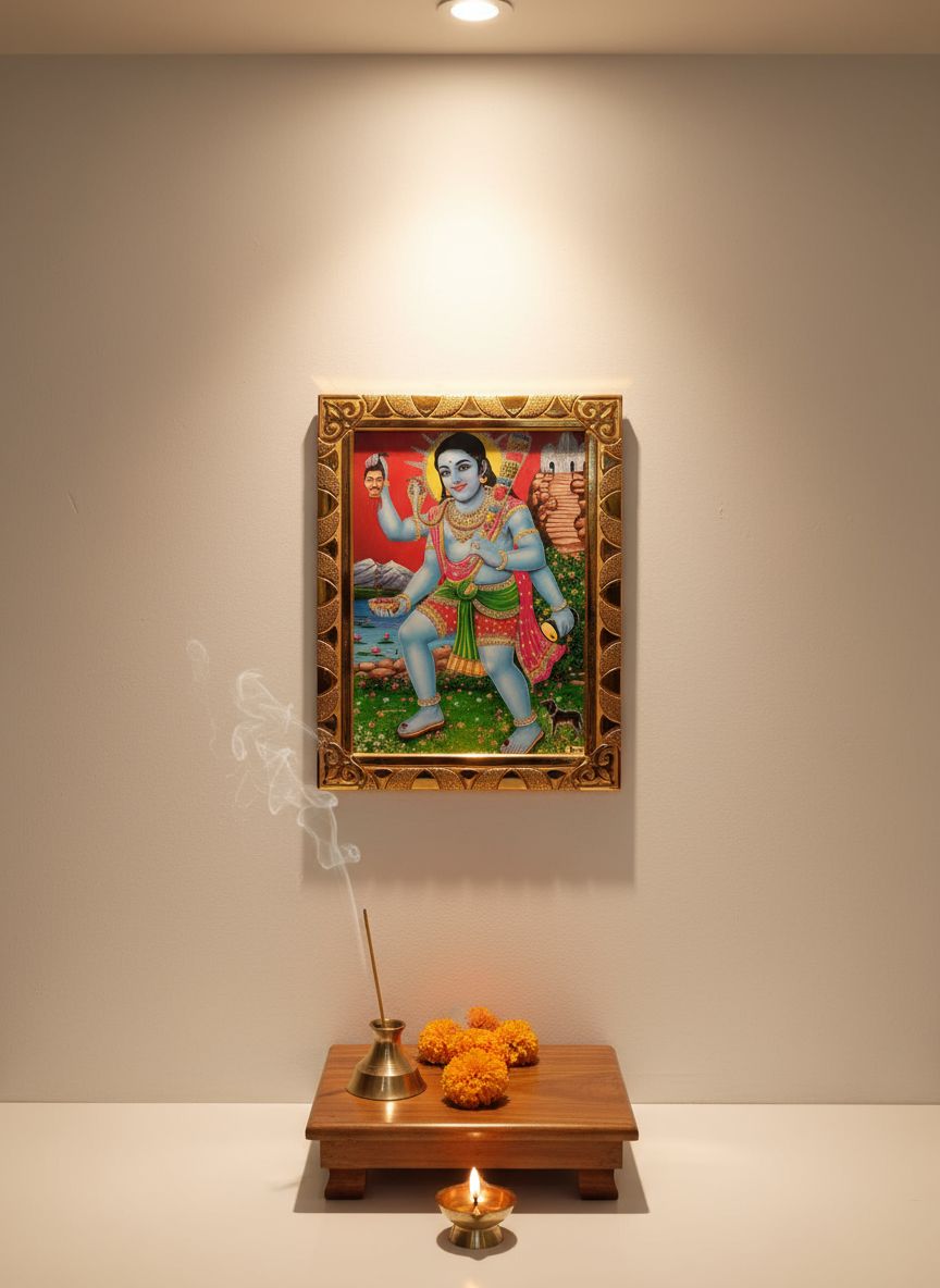 Bhairav Nath Ji Religious Photo Frame, Shri Kaal Bhairav Ji, Shiva Avatar Batuk Bhairav for Home Temple, Office, Diwali, Bhairava Ashtami, Mahashivratri (16x20 cm)