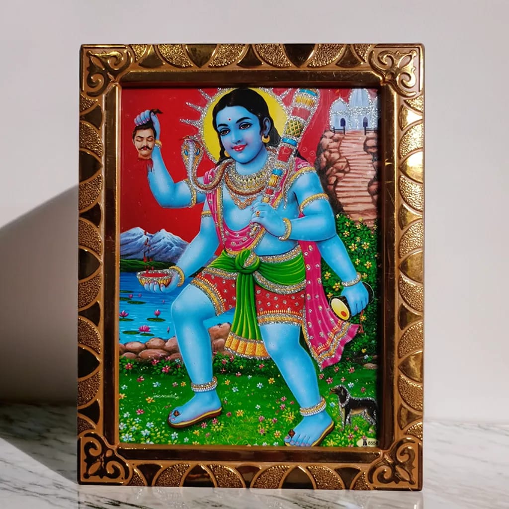 Bhairav Nath Ji Religious Photo Frame, Shri Kaal Bhairav Ji, Shiva Avatar Batuk Bhairav for Home Temple, Office, Diwali, Bhairava Ashtami, Mahashivratri (16x20 cm)