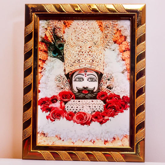 Khatu Shyam Ji Religious Photo Frame, Divine Wall Decor & Table Top Acrylic Laminated Frame for Home and Office