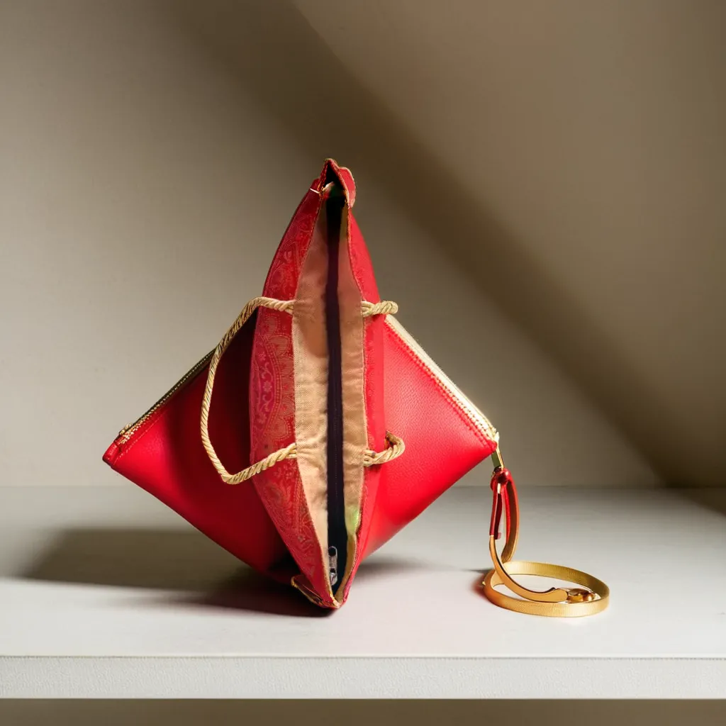 Red Tote Bag | Banarasi Silk Embroidered | Tote Bag for Women | Perfect for Festivals, Office, Shopping, Travel & Grocery | Zipper Closure & Pockets 30x8x30 CM