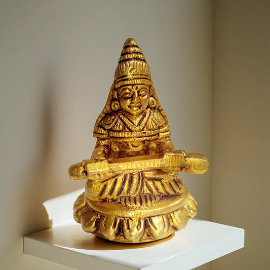 Maa Annapurna Golden Panchdhatu Murti | Goddess of Food | Blessing by Maa Annapurna & Baba Kashi Vishwanath in Kashi (8 X 8) Cm