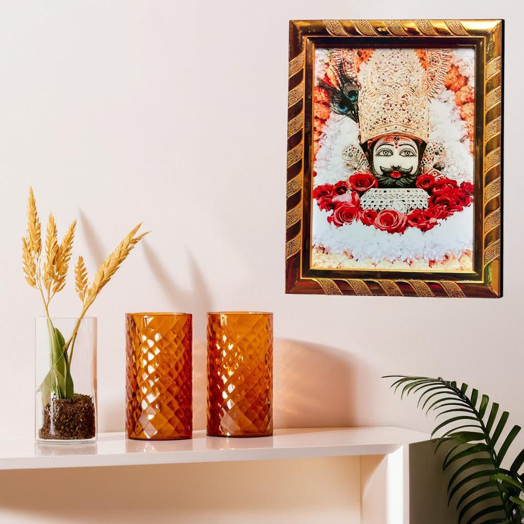 Khatu Shyam Ji Religious Photo Frame, Divine Wall Decor & Table Top Acrylic Laminated Frame for Home and Office