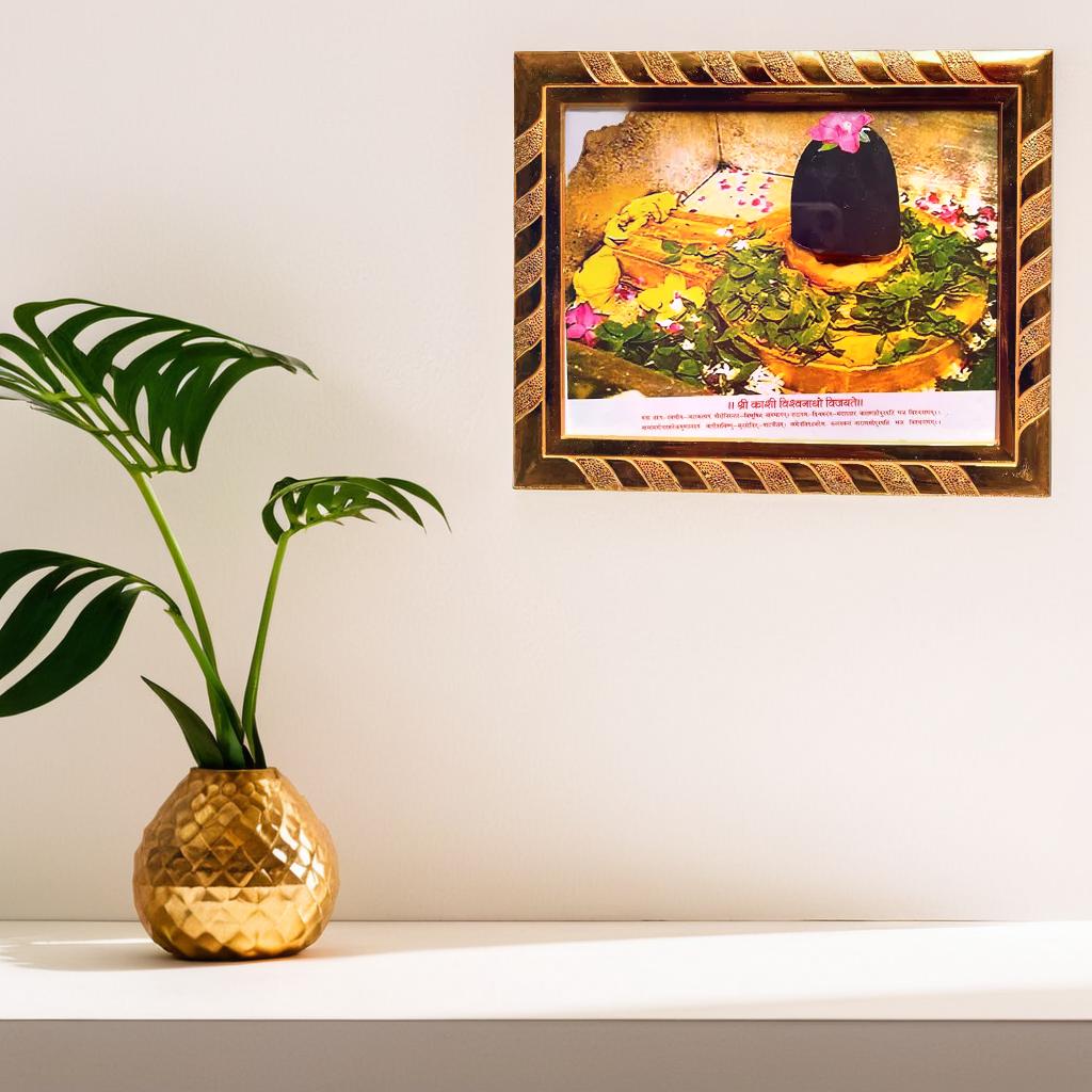 Baba Kashi Vishwanath Shivling Sacred Laminated Acrylic Photo Frame, Blessed from Kashi Vishwanath Temples, Idol for Home, Wall Decor & Daily Pooja (21 x 16cm)