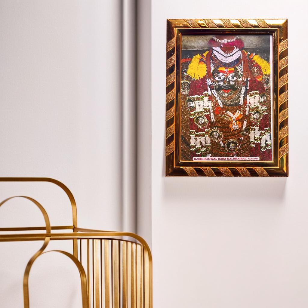 Kashi Kotwal Baba Kaal Bhairav Sacred Laminated Acrylic Photo Frame, Blessed from Kashi Baba Kaal Bhairav Temples  (21x16) CM