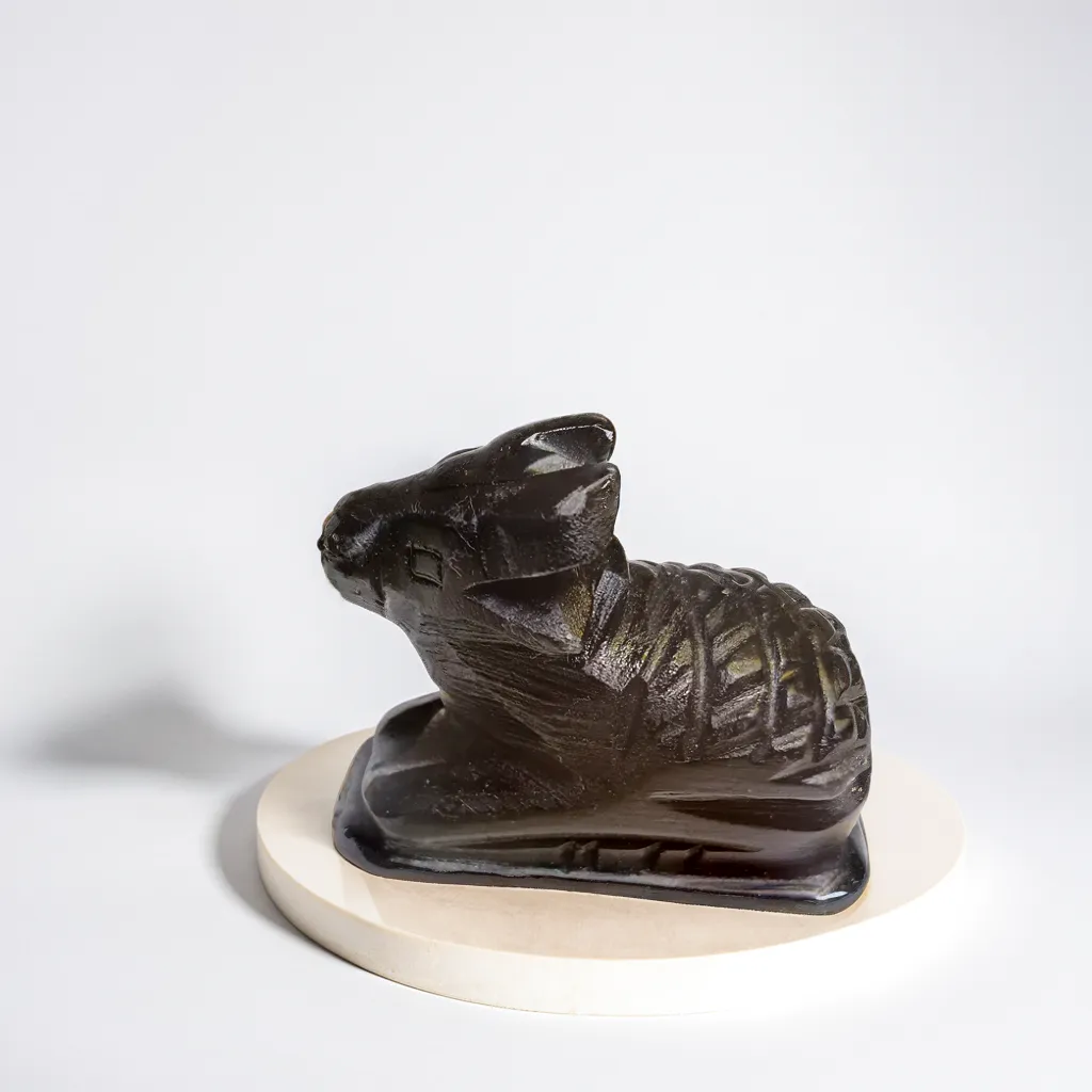 Shivling with Nandi & Brass Vasuki Idol | Black Stone Handcrafted 9 cm, Shivling with Kashi Gangajal | Blessed by Baba Kashi Vishwanath, for Worship Mahashivratri, Sawan & Daily Pooja