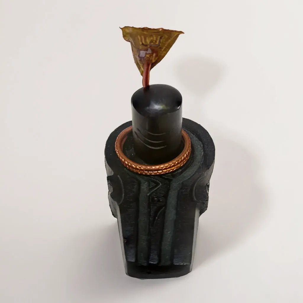 Handcrafted Black Stone Shivling with Nandi Idol and Vasuki, with Kashi Gangajal | Blessed by Baba Kashi Vishwanath | for Worship Mahashivratri, Sawan